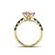 4 - Alicia Princess Cut Pink Tourmaline and Black Diamond Engagement Ring 