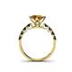 4 - Alicia Princess Cut Citrine and Black Diamond Engagement Ring 