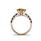 4 - Alicia Princess Cut Citrine and Black Diamond Engagement Ring 