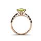 4 - Alicia Princess Cut Peridot and Black Diamond Engagement Ring 
