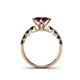 4 - Alicia Princess Cut Rhodolite Garnet and Black Diamond Engagement Ring 