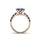 4 - Alicia Square Cut Iolite and Black Diamond Engagement Ring 