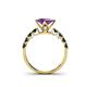 4 - Alicia Princess Cut Amethyst and Black Diamond Engagement Ring 