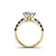 4 - Alicia Princess Cut Aquamarine and Black Diamond Engagement Ring 