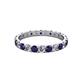 2 - Audrey 3.40 mm Blue Sapphire and Lab Grown Diamond U Prong Eternity Band 