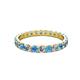 2 - Audrey 3.40 mm Blue Topaz and Lab Grown Diamond U Prong Eternity Band 
