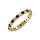 3 - Audrey 3.40 mm Red Garnet and Lab Grown Diamond U Prong Eternity Band 
