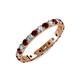 3 - Audrey 3.40 mm Red Garnet and Lab Grown Diamond U Prong Eternity Band 