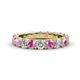 1 - Audrey 3.80 mm Pink Sapphire and Lab Grown Diamond U Prong Eternity Band 