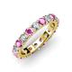 3 - Audrey 3.80 mm Pink Sapphire and Lab Grown Diamond U Prong Eternity Band 