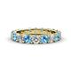 1 - Audrey 3.80 mm Blue Topaz and Lab Grown Diamond U Prong Eternity Band 