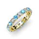 3 - Audrey 3.80 mm Blue Topaz and Lab Grown Diamond U Prong Eternity Band 