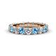 1 - Audrey 3.80 mm Blue Topaz and Lab Grown Diamond U Prong Eternity Band 