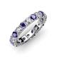 3 - Audrey 3.80 mm Iolite and Lab Grown Diamond U Prong Eternity Band 
