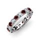 3 - Audrey 3.80 mm Red Garnet and Lab Grown Diamond U Prong Eternity Band 