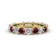 1 - Audrey 3.80 mm Red Garnet and Lab Grown Diamond U Prong Eternity Band 