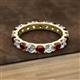 2 - Audrey 3.80 mm Red Garnet and Lab Grown Diamond U Prong Eternity Band 
