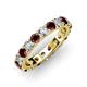 3 - Audrey 3.80 mm Red Garnet and Lab Grown Diamond U Prong Eternity Band 