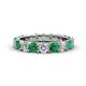1 - Audrey 3.80 mm Emerald and Lab Grown Diamond U Prong Eternity Band 