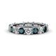 1 - Audrey 3.80 mm Blue and White Lab Grown Diamond U Prong Eternity Band 