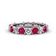 1 - Audrey 3.80 mm Ruby and Lab Grown Diamond U Prong Eternity Band 