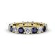 1 - Audrey 3.80 mm Blue Sapphire and Lab Grown Diamond U Prong Eternity Band 