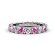 1 - Audrey 3.80 mm Pink Sapphire and Lab Grown Diamond U Prong Eternity Band 