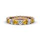 1 - Audrey 3.80 mm Citrine and Lab Grown Diamond U Prong Eternity Band 
