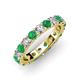 3 - Audrey 3.80 mm Emerald and Lab Grown Diamond U Prong Eternity Band 