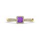 1 - Emily Classic 5.50 mm Princess Cut Amethyst and Round Diamond Micro Pave Tapered Shank Halo Engagement Ring 