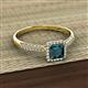 2 - Emily Classic 5.50 mm Princess Cut London Blue Topaz and Round Diamond Micro Pave Tapered Shank Halo Engagement Ring 