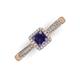 3 - Emily Classic 5.50 mm Princess Cut Iolite and Round Diamond Micro Pave Tapered Shank Halo Engagement Ring 