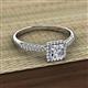 2 - Emily Classic 5.50 mm Princess Cut and Round Diamond Micro Pave Tapered Shank Halo Engagement Ring 
