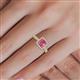5 - Emily Classic 5.50 mm Princess Cut Pink Tourmaline and Round Diamond Micro Pave Tapered Shank Halo Engagement Ring 