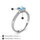 4 - Emily Classic 5.50 mm Princess Cut Blue Topaz and Round Diamond Micro Pave Tapered Shank Halo Engagement Ring 