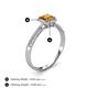 4 - Emily Classic 5.50 mm Princess Cut Citrine and Round Diamond Micro Pave Tapered Shank Halo Engagement Ring 