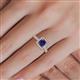 5 - Emily Classic 5.50 mm Princess Cut Iolite and Round Diamond Micro Pave Tapered Shank Halo Engagement Ring 