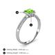 4 - Emily Classic 5.50 mm Princess Cut Peridot and Round Diamond Micro Pave Tapered Shank Halo Engagement Ring 
