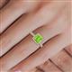 5 - Emily Classic 5.50 mm Princess Cut Peridot and Round Diamond Micro Pave Tapered Shank Halo Engagement Ring 