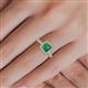 5 - Emily Classic 5.50 mm Princess Cut Emerald and Round Diamond Micro Pave Tapered Shank Halo Engagement Ring 