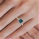 5 - Emily Classic 5.50 mm Princess Cut London Blue Topaz and Round Diamond Micro Pave Tapered Shank Halo Engagement Ring 
