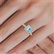 5 - Emily Classic 5.50 mm Princess Cut Aquamarine and Round Diamond Micro Pave Tapered Shank Halo Engagement Ring 