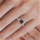 5 - Emily Classic 5.50 mm Princess Cut Red Garnet and Round Diamond Micro Pave Tapered Shank Halo Engagement Ring 