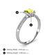 4 - Emily Classic 5.50 mm Princess Cut Yellow Diamond and Round White Diamond Micro Pave Tapered Shank Halo Engagement Ring 
