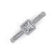 3 - Emily Classic 5.50 mm Princess Cut and Round Diamond Micro Pave Tapered Shank Halo Engagement Ring 