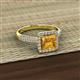 2 - Emily Classic 6.50 mm Princess Cut Citrine and Round Diamond Micro Pave Tapered Shank Halo Engagement Ring 