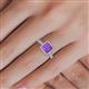 5 - Emily Classic 6.50 mm Princess Cut Amethyst and Round Diamond Micro Pave Tapered Shank Halo Engagement Ring 