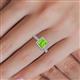 5 - Emily Classic 6.50 mm Princess Cut Peridot and Round Diamond Micro Pave Tapered Shank Halo Engagement Ring 