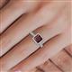 5 - Emily Classic 6.50 mm Princess Cut Red Garnet and Round Diamond Micro Pave Tapered Shank Halo Engagement Ring 