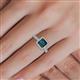 5 - Emily Classic 6.50 mm Princess Cut London Blue Topaz and Round Diamond Micro Pave Tapered Shank Halo Engagement Ring 